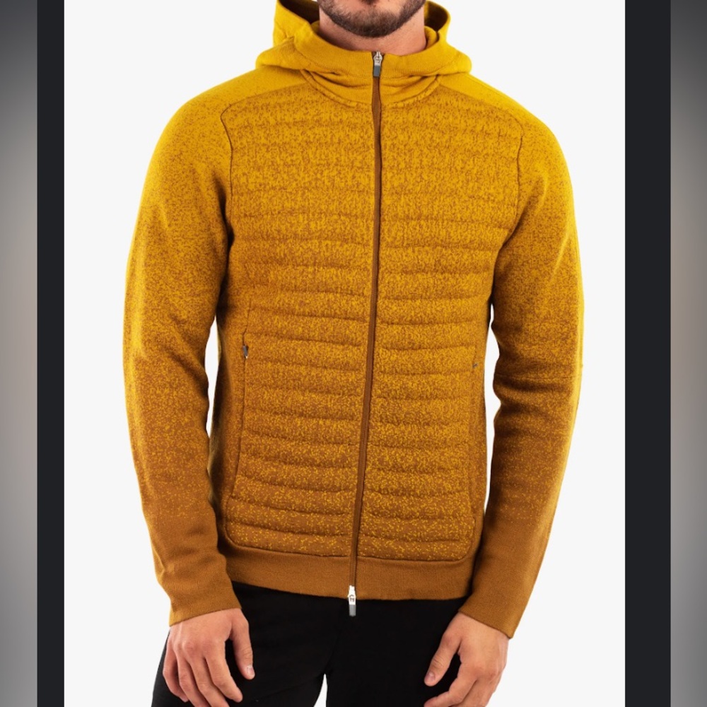 NWOT Icebreaker Men’s ZoneKnit Merino Insulated Long Sleeve Zip Hoodie Mustard
